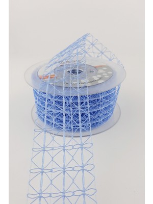 Mavi Dantel Tela Kurdele 4 cm 10 mt