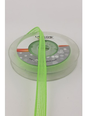 Yeşil  Keten Efektli Kurdele 1 cm 10 mt