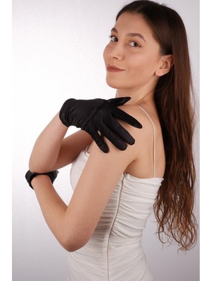 Hayalperest Boncuk Saten Likrali Gelin Eldiveni 21 cm Dans & Opera Eldiveni