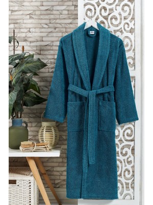 Philippus Mavi Bornoz Tek Kutulu Pamuk L Beden Antibakteriyel Özellikli Konfor