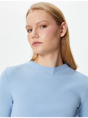 Koton Triko Kazak Kısa Kollu Fitilli Yuvarlak Yaka