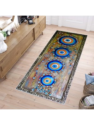 Eliana Home Dijital Baskı Yıkanabilir Kaymaz Taban Salon Halısı ve Yolluk LNA1162