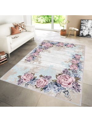 Eliana Home Dijital Baskı Yıkanabilir Kaymaz Taban Salon Halısı ve Yolluk LNA1120