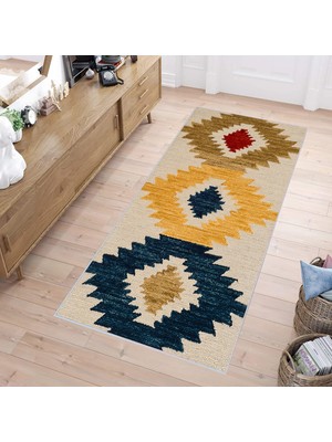 Eliana Home Dijital Baskı Yıkanabilir Kaymaz Taban Salon Halısı ve Yolluk LNA1132