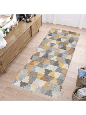 Eliana Home Dijital Baskı Yıkanabilir Kaymaz Taban Salon Halısı ve Yolluk LNA1158