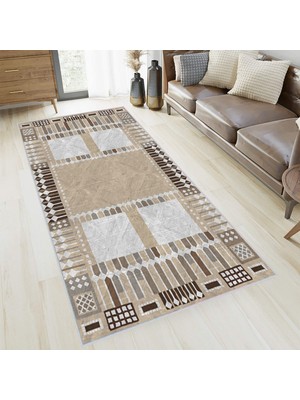 Eliana Home Dijital Baskı Yıkanabilir Kaymaz Taban Salon Halısı ve Yolluk LNA1382-HT940