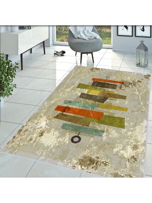 Eliana Home Dijital Baskı Yıkanabilir Kaymaz Taban Salon Halısı ve Yolluk LNA1399-SD371