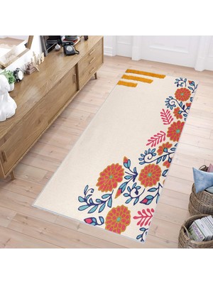 Eliana Home Dijital Baskı Yıkanabilir Kaymaz Taban Salon Halısı ve Yolluk LNA1087