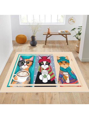 Eliana Home Dijital Baskı Yıkanabilir Kaymaz Taban Salon Halısı ve Yolluk LNA1904-SM103