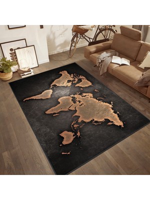 Eliana Home Dijital Baskı Yıkanabilir Kaymaz Taban Salon Halısı ve Yolluk LNA1873-SD155