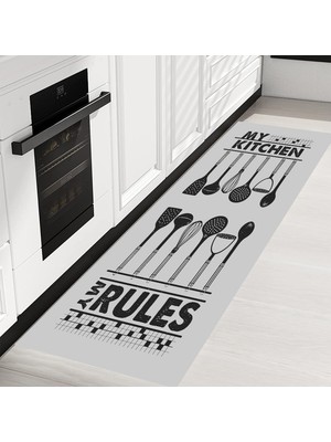 Eliana Home Dijital Baskı Yıkanabilir Kaymaz Taban Mutfak Halısı  LNA2021