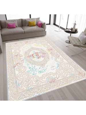 Eliana Home Dijital Baskı Yıkanabilir Kaymaz Taban Salon Halısı ve Yolluk LNA1555-HY1057