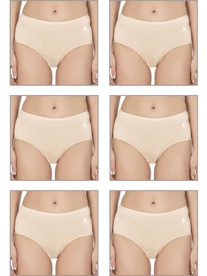 Özkan Underwear Özkan 23922 6'lı Paket Kadın Pamuklu Modal Esnek Yumuşak Yüksek Bel Bato Külot