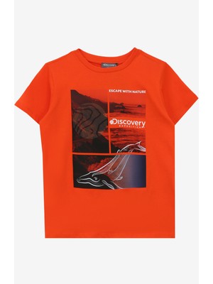 Discovery Expedition Baskılı Turuncu Kadın T-Shirt D4SG-TST3105