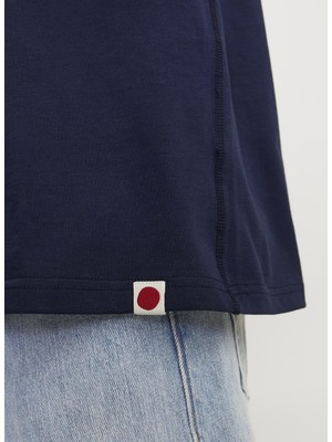 Jack & Jones Yuvarlak Yaka Lacivert Erkek T-Shirt Rddodıs Tee S/s Crew Neck Sn