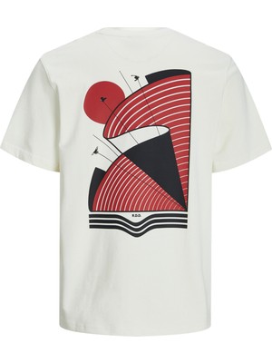 Jack & Jones Yuvarlak Yaka Kırık Beyaz Erkek T-Shirt Rddodıs Tee S/s Crew Neck Sn