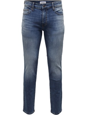 Only & Sons Normal Bel Dar Koyu Mavi Erkek Denim Pantolon Onsloom Slım One Mbd 6466 Azg Dnm V