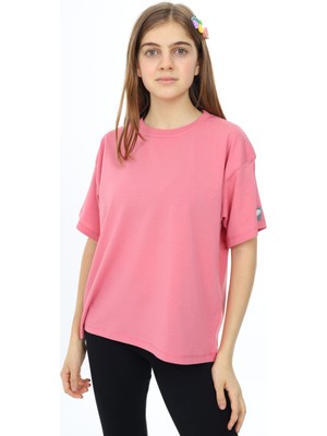 Pengai Pembe Kısa Kollu Basic Kız Çocuk T-Shirt 17769