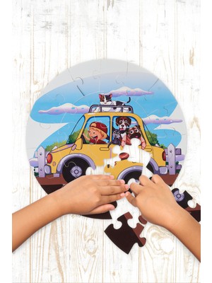 Ceo Design Sevimli Hayvan Dostlarımız Temalı Mega Boy Ahşap Puzzle 25PARÇA 42CM Çapında