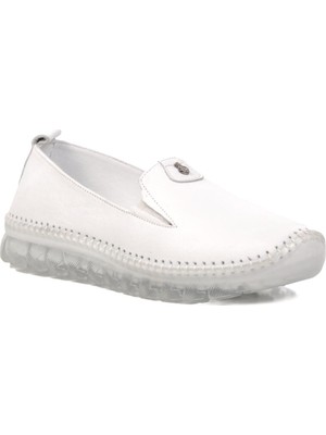 Voyager 9059 Beyaz Deri Kadın Günlük Ayakkabı