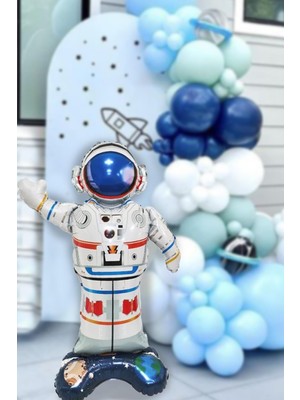 Pekshop Ayaklı Astronot Balon Uzay Konsept Doğum Günü Balonu Büyük Astronot 85CM