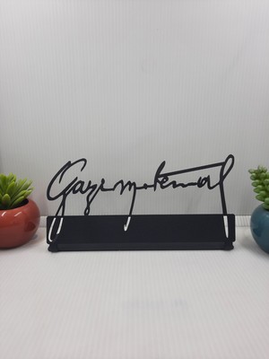 Gowpenart Dizayn Gazi M. K. Atatürk Imza Masaüstü Metal Biblo - Ev / Ofis Dekoru - Hediye Biblo -20 x 10 cm