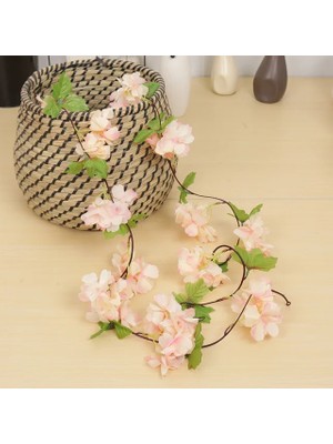 BYSHOME Yapay Çiçek Bahar Dalı Sarmaşık Japon Kiraz Çiçekli 230 cm 18 Çiçekli 1.kalite Dolanabilen Model