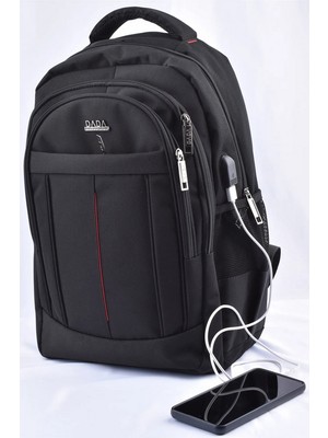 Dada Laptop Bölmeli USB 17 3 Inç Su Geçirmez Kumaş Sırt Çantası