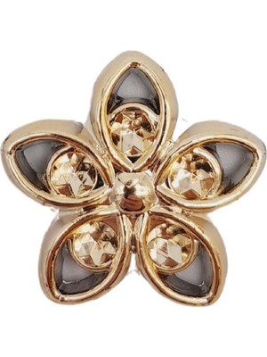 Angel Çanta Aksesuar Plastik Çiçek Model Süs Light Gold Renk