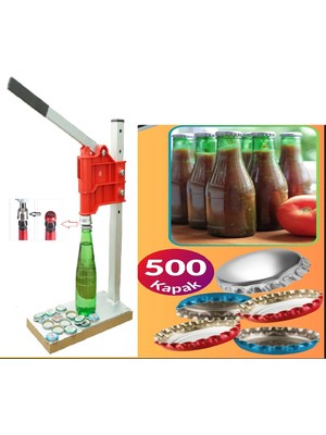 Başarı Ortopedi Konserve Yapımı Için Gazoz Soda  Kapağı Kapatma Makinesi Presi  ve 500 Adet Gazoz Kapağı