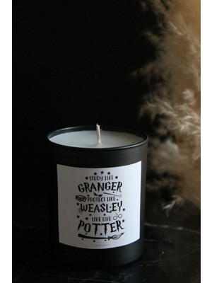 Chanza Home Harry Potter Büyük Boy Vanilya Kokulu Siyah Cam Bardak Mum Harry Potter
