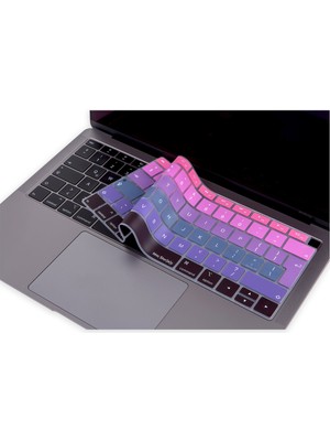 McStorey Laptop Macbook Air Klavye Koruyucu UK(EU) İngilizce Harf Baskılı A1932 ile Uyumlu Ombre