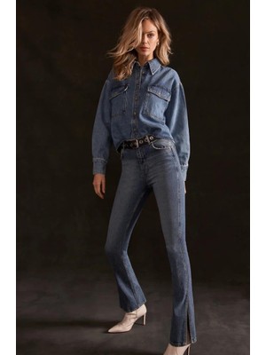 Yüksek Topuklar Boutique Mint Velvet Yırtmaç Detaylı Jean