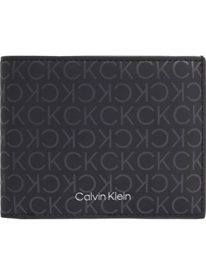 Calvin Klein Siyah Erkek Cüzdan Rubberızed Bıfold 5cc W/coın