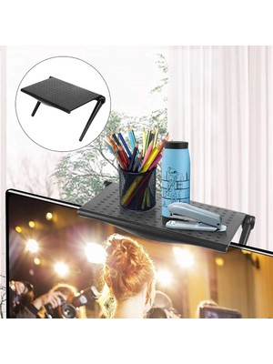 Techtic Monitor Tv Üstü Raf Portatif Katlanır Düzenleyici Projeksiyon Rafı Telefon Tablet Standı