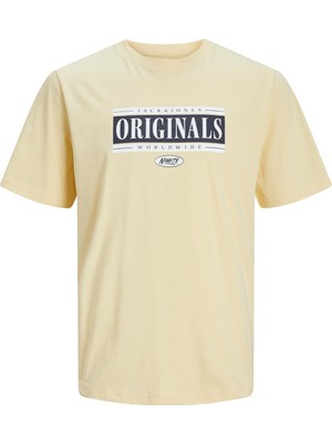 Jack & Jones Jorcobın Tee Ss Crew Neck Sarı Erkek Kısa Kol T-Shirt