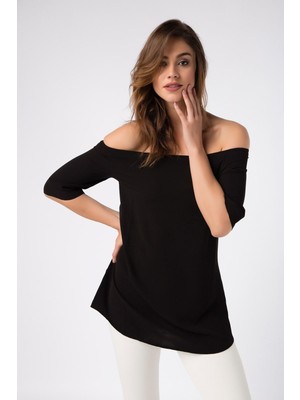 Laranor Madonna Yaka Bluz 44 - Siyah