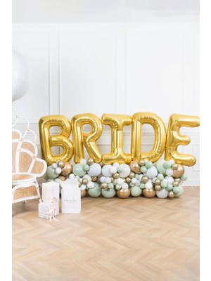 Pekshop Gold Bride Balon Seti Dev Folyo Balon Seti Bekarlığa Veda Bride To Be Partisi Balonları 100CM