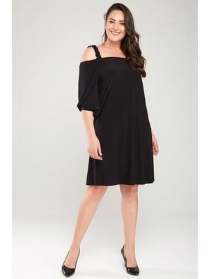 Laranor Madonna Yaka Ip Askılı Elbise 44 - Siyah