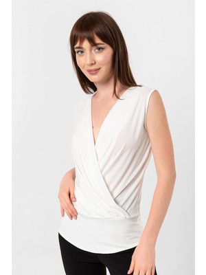 Laranor Kruvaze Yaka Bluz 36 - Ecru