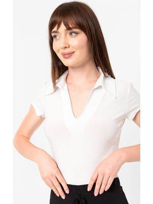 Laranor Gömlek Yaka Ay Kol Bluz 36 - Ecru