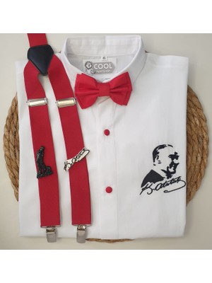 Cool Party Shop Atatürk Temalı Askı Papyon Gömlek 23 Nisan Cumhuriyt Bayramı