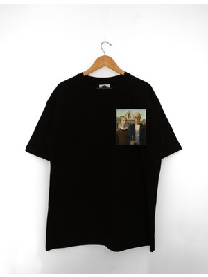 Mind Earth Oversize Pamuk American Gothic T-Shirt