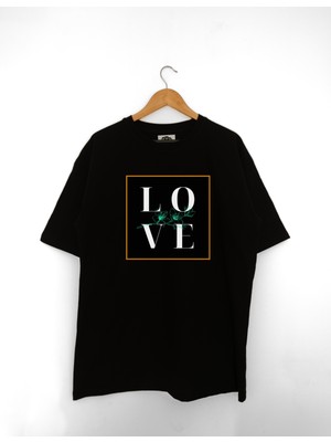 Mind Earth Oversize Pamuk Love Square T-Shirt