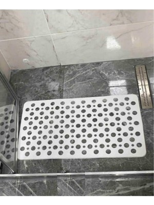 Main Shop Vantuzlu Banyo ve Duşa Kabin Dikdörtgen, Küvet Içi Kaydırmaz Vantuzlu Banyo Paspası Beyaz