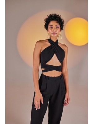 Markano Wrap Top Siyah