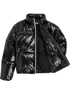 Tommy Hilfiger Siyah Kadın Mont New York Gloss Puffer Jacket