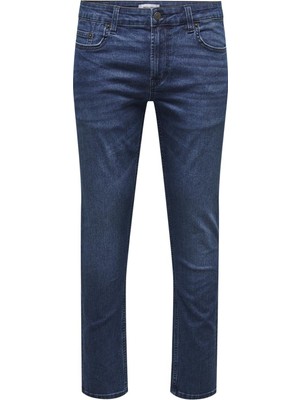 Only & Sons Normal Bel Dar Koyu Mavi Erkek Denim Pantolon Onsloom Slım One Dbd 6455 Pım Dnm V