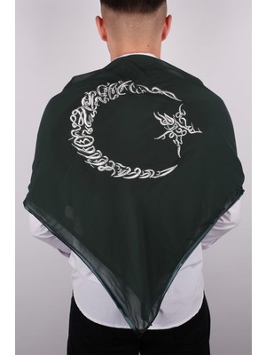 Hayalperest Boncuk Ay Yıldız Gümüş Nakışlı Biyeli Damat Örtüsü