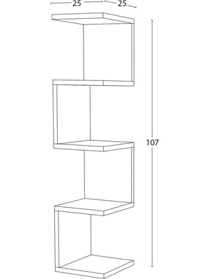 BirbeyStore Style Zig Zag Duvar Köşe Rafı